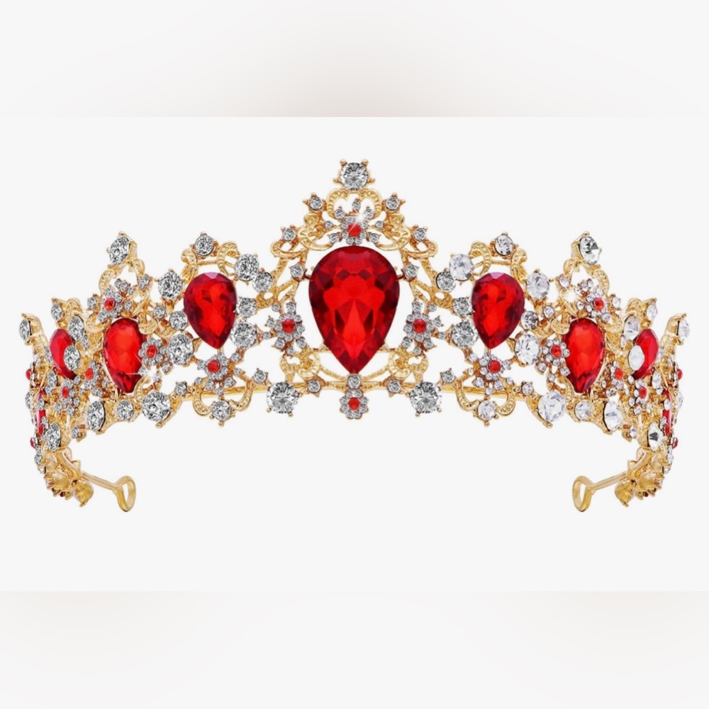 Crown with jewels, rubies